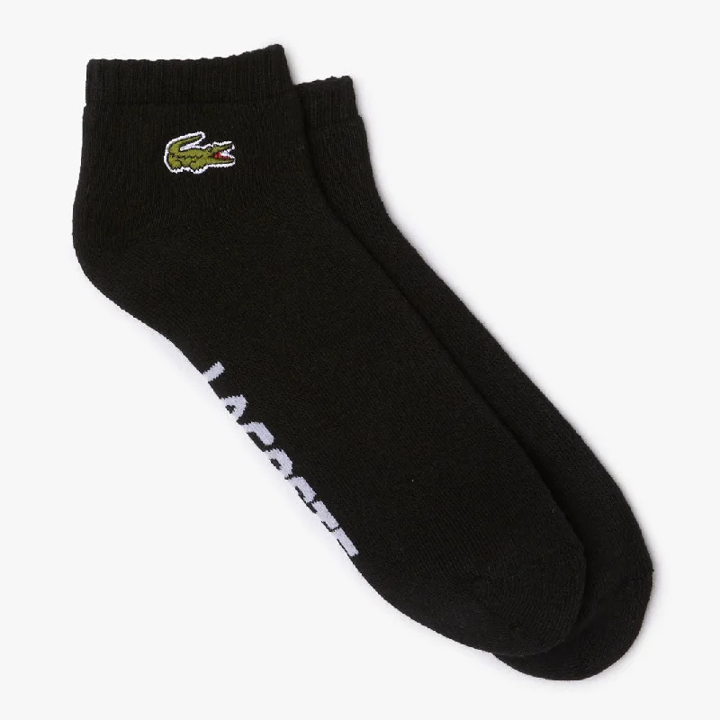 Lacoste Unisex Stretch Cotton Low-Cut Socks (Black/White) Striped unclassified dresses