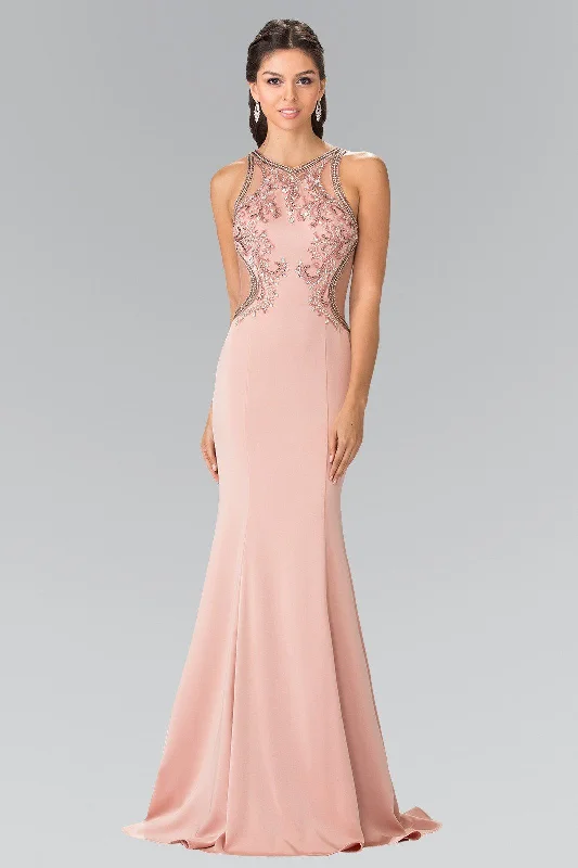 Beaded Sleeveless Dress with Sheer Back by Elizabeth K GL2237 Summer unclassified dresses