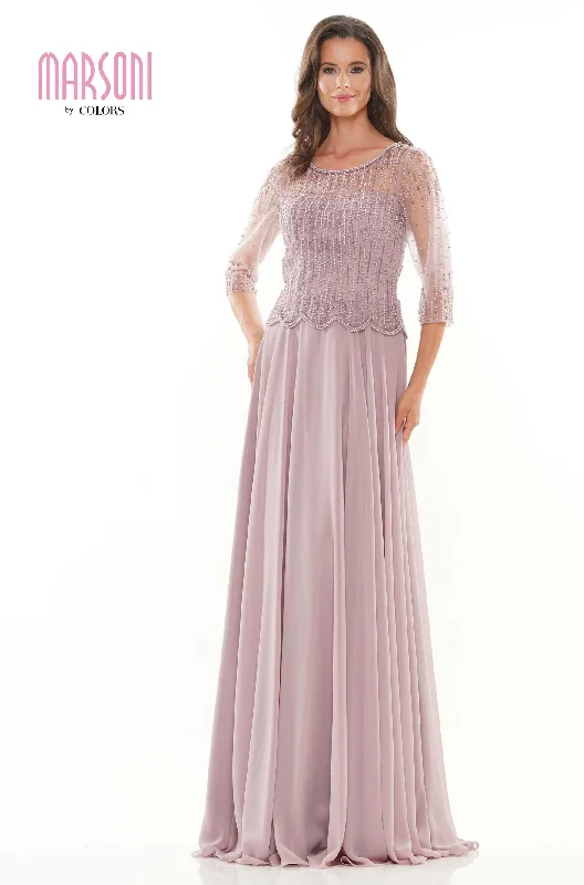 Marsoni by Colors -M312 A Line Dress With Bead Embellished Silk unclassified dresses