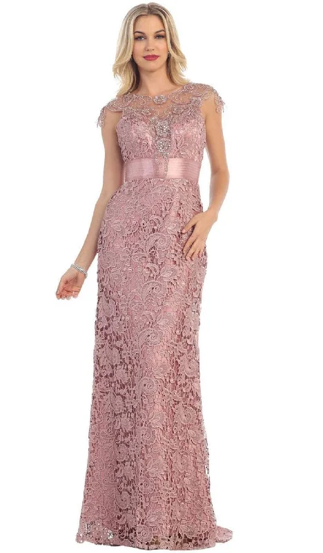 May Queen - Illusion Jewel Neck Evening Gown RQ7182 Beaded unclassified dresses