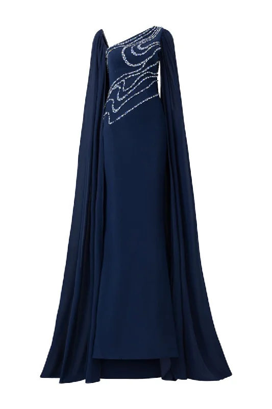 MIRANDA SILK SATIN FISHTAIL GOWN Vacation unclassified dresses