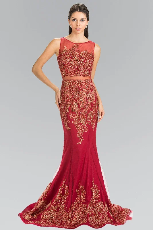 Mock Two-Piece Embroidered Mermaid Dress by Elizabeth K GL2338 Sexy unclassified dresses