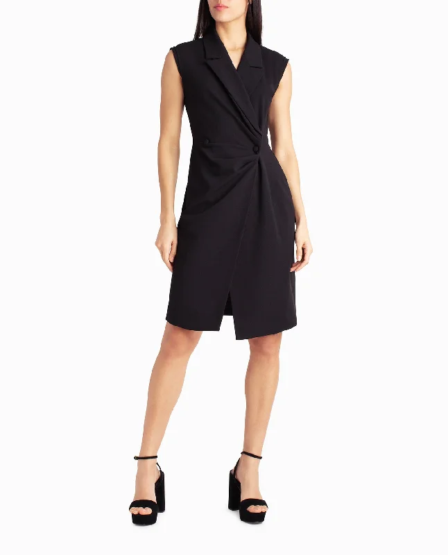 Nicole Miller Vivienne Crepe Sleeveless Coat Dress Office unclassified dresses