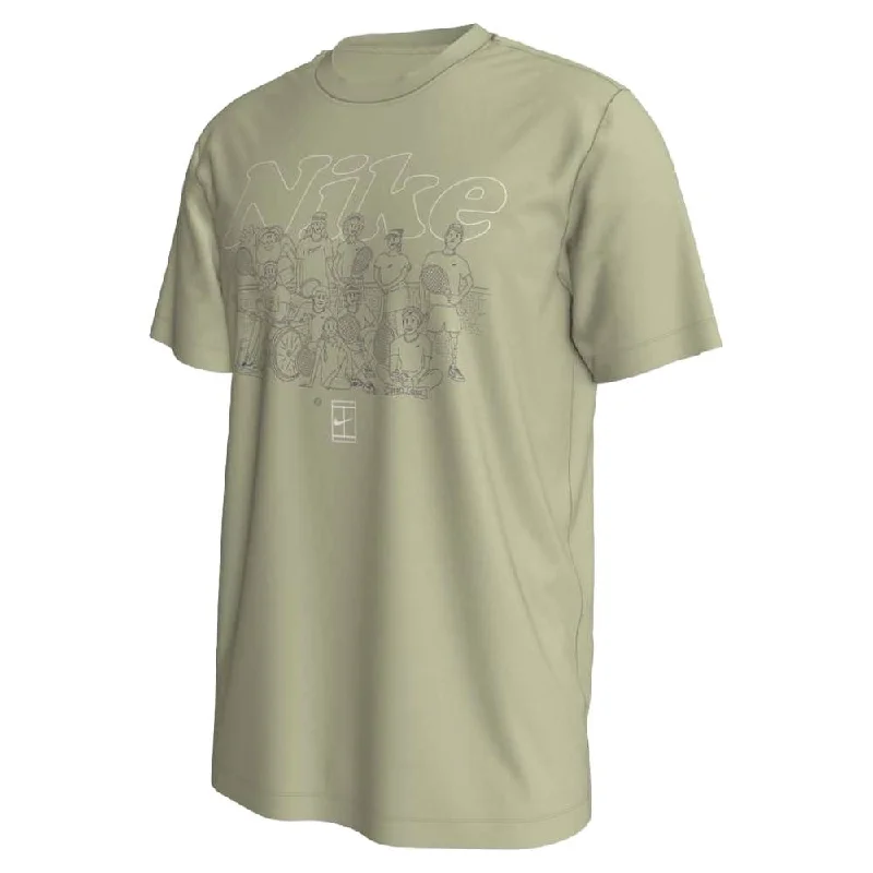 Nike Men's Court Dri-FIT OC SU24 Tee Top (Olive Aura) Office unclassified dresses