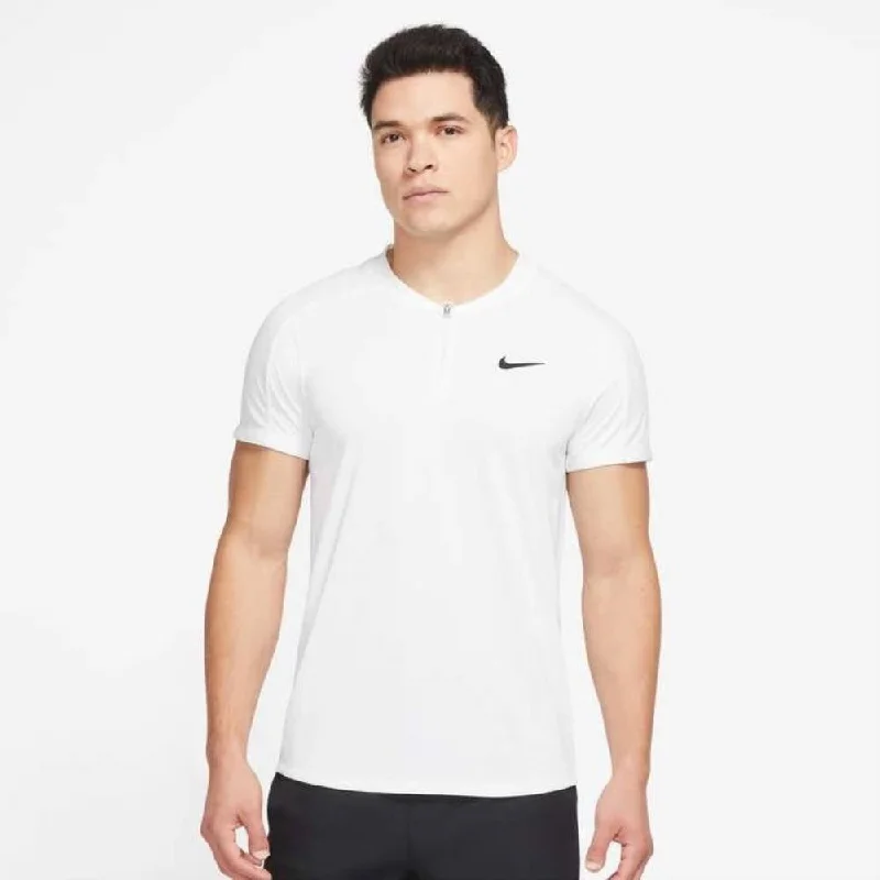 Nike Men's Dri-FIT Slam Zip Polo (White/Black) Women's unclassified dresses