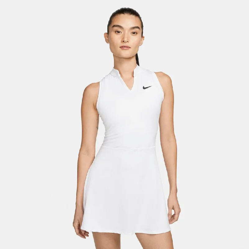 Nike Women's Dri-FIT Victory Dress (White/Black) Summer unclassified dresses