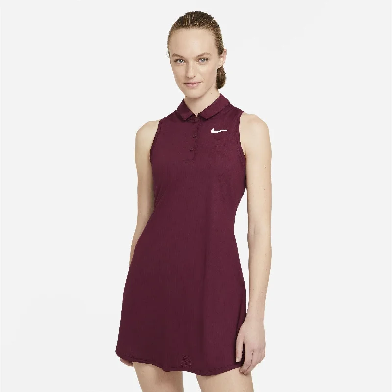 Nike Women's Victory Polo Dress (Deep Beetroot/White) Cotton unclassified dresses