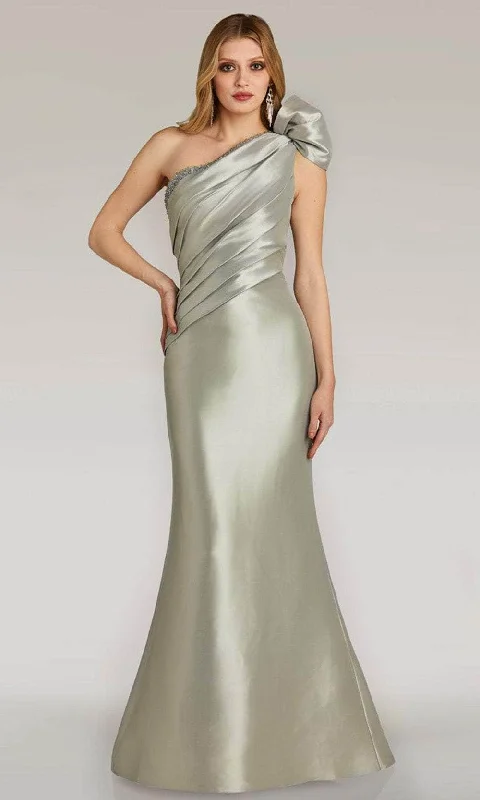 One-Shoulder Peated Evening Gown Trendy unclassified dresses