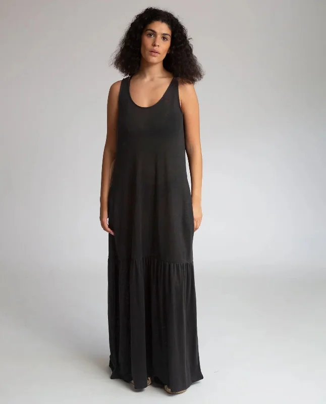 Opal Linen Jersey Dress - Black Bright color unclassified dresses