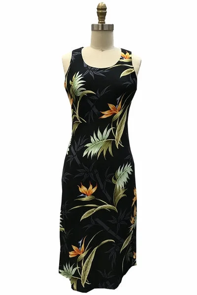 Bamboo Paradise Black Tank Dress Feminine Tank Dress