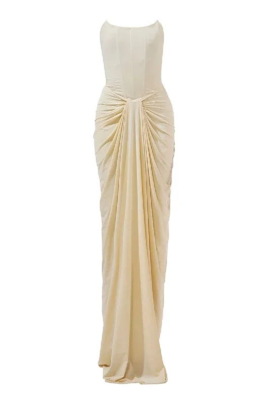 PEARL IVORY CORSET GOWN Striped unclassified dresses