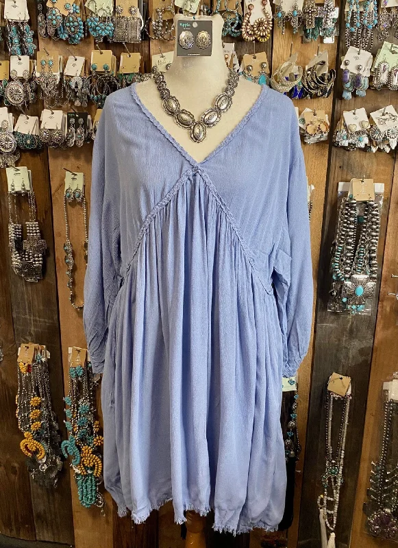 Plus Baby Blue Dress Cotton unclassified dresses