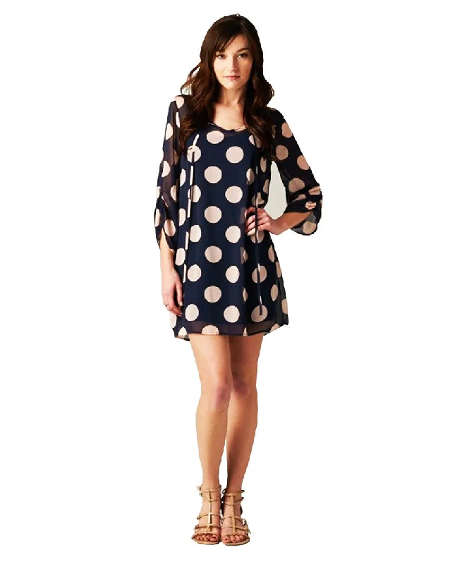 Premium Boho Navy Blue Blush Pink Tunic Dress with Strings Elegant unclassified dresses