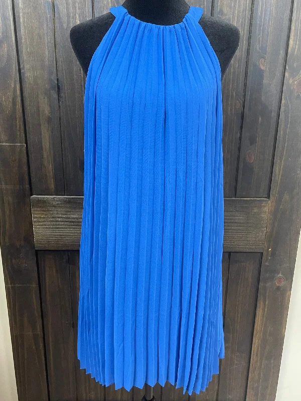 Royal Blue Tie Back Pleated Dress Flowy unclassified dresses