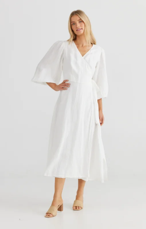 Shanty - Amore Wrap Dress - White - SH23156-3 Sexy unclassified dresses