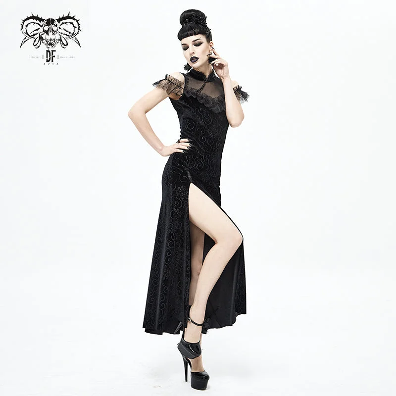 SKT128 Everyday Gothic Cheongsam Velvet Dress Best-selling unclassified dresses