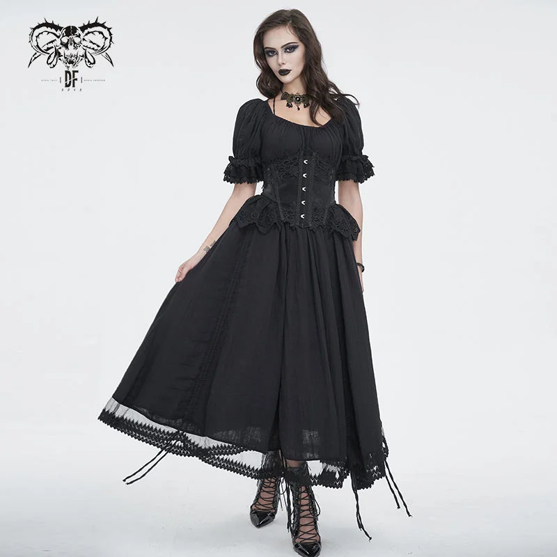 SKT194 Gothic gathered-front tunic dress Petite unclassified dresses