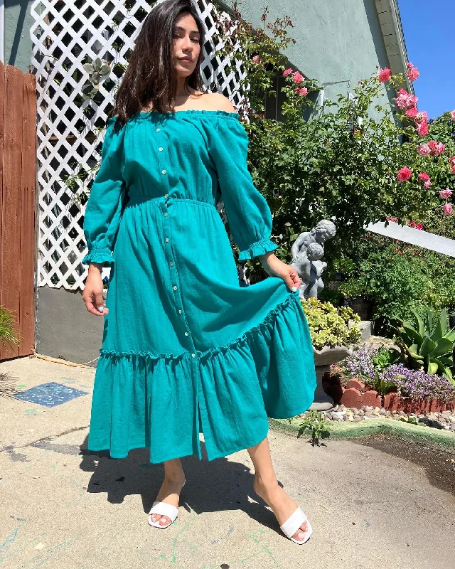 Turquoise Off-the-shoulder Dress Cocktail unclassified dresses