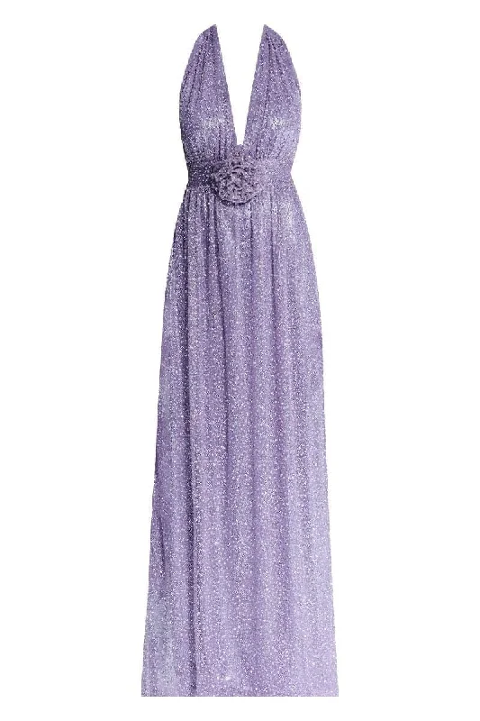 VILLA D'ESTE PURPLE V-NECK GOWN Wrap unclassified dresses