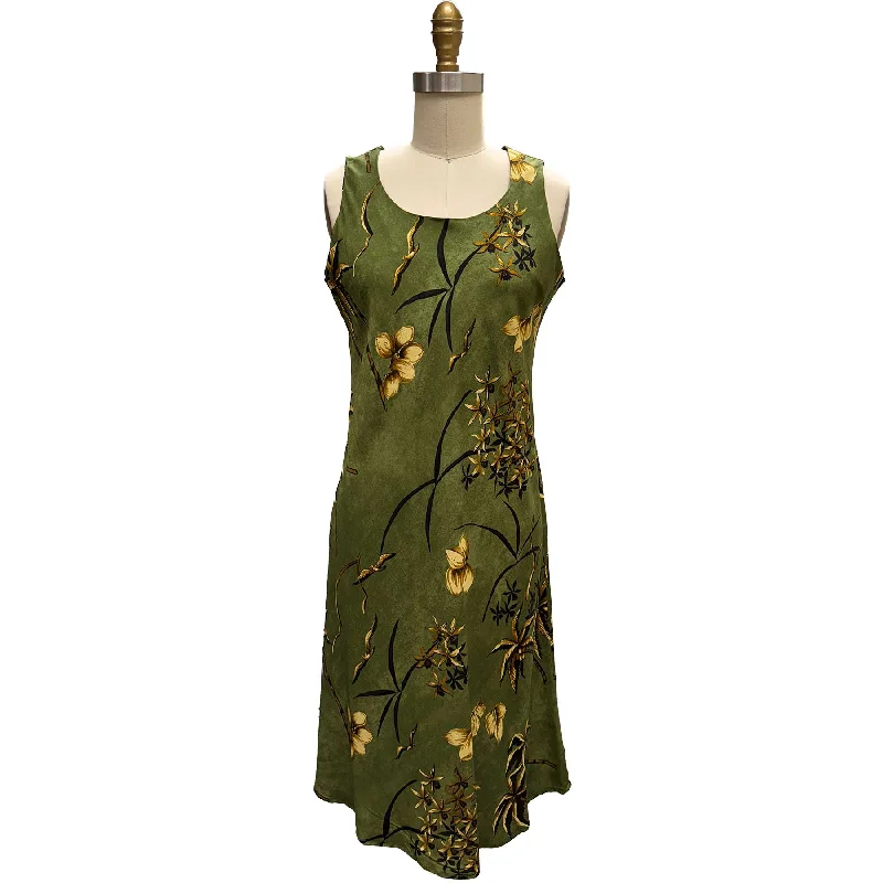 Retro Oasis Moss Tank Dress Modern Tank Dress