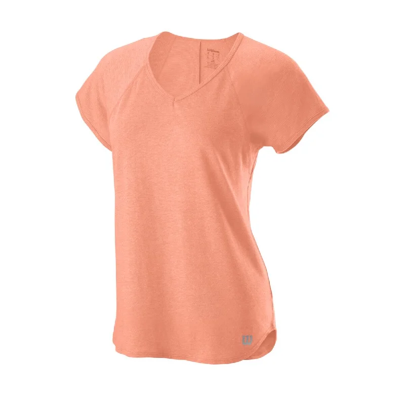 Wilson Women's Training V-Neck Tee (Papaya Punch) Ruched unclassified dresses