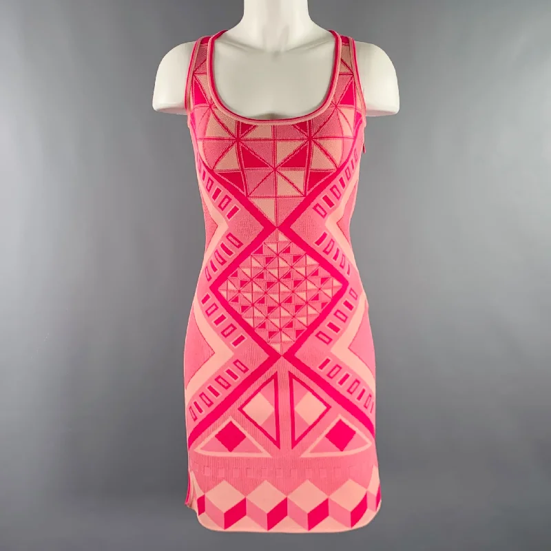 ZAC POSEN Size M Pink Fuchsia Rayon Blend Tank Dress Relaxed Fit Tank Dress