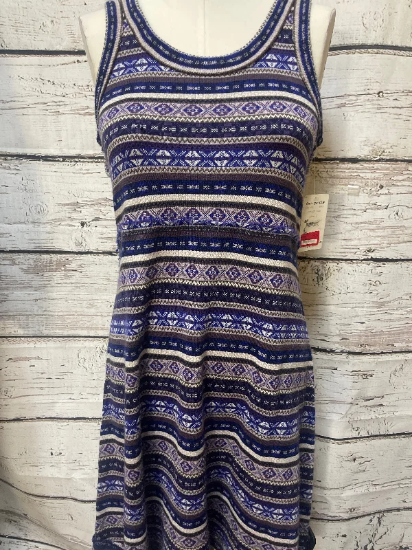 Dress Sweater By Free People In Blue & Purple, Size: L Knitted Sweater Dress