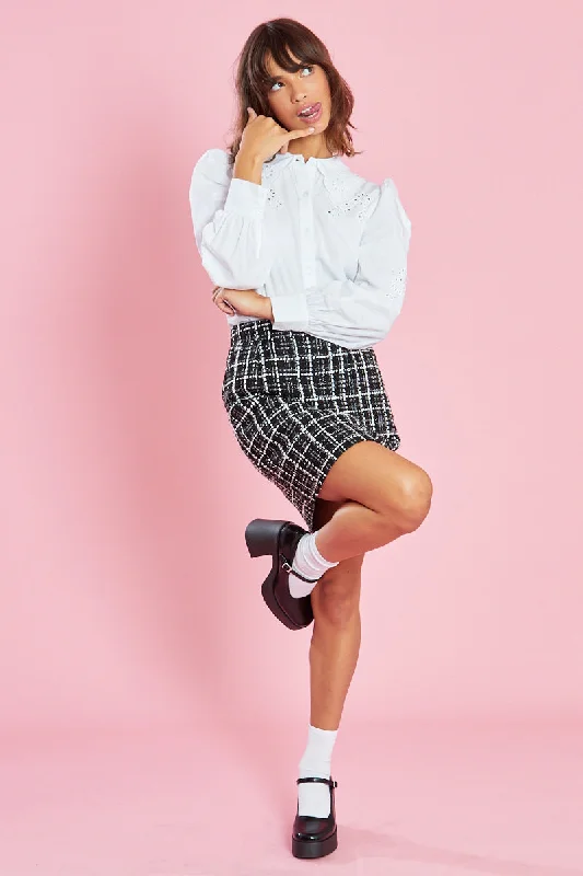 Tweed Mini Skirt <br/> Black Mini Skirt Classic