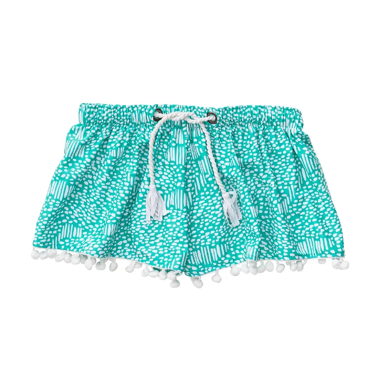 Spearmint Spot Swim Shorts Sexy Leather Skirt