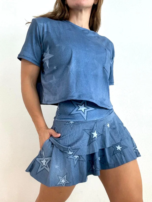 Denim Blue Stars Skirt / Top Denim Skirt Dress