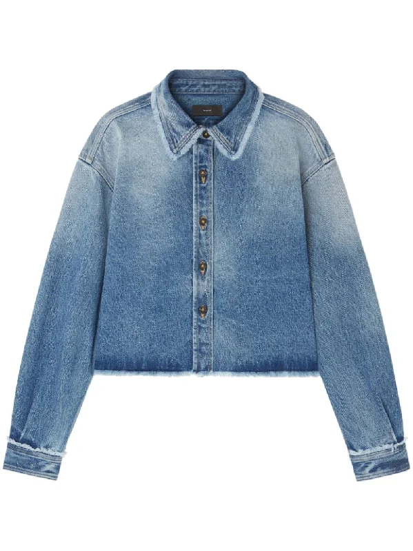 ALANUI FRINGE CROPPED DENIM SHIRT Fringe Denim Skirt