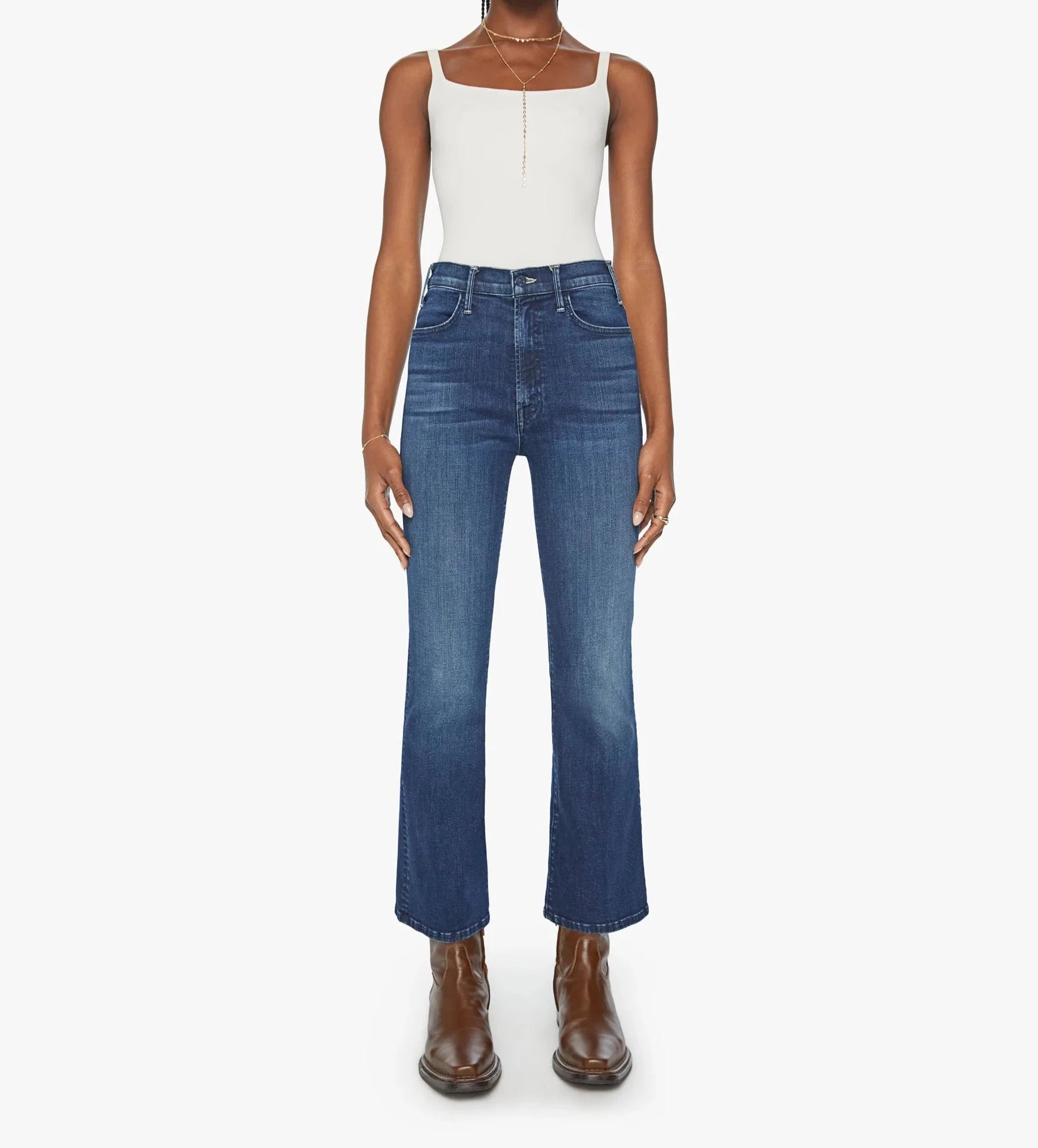 MOTHER DENIM THE HUSTLER ANKLE Dark Denim Skirt