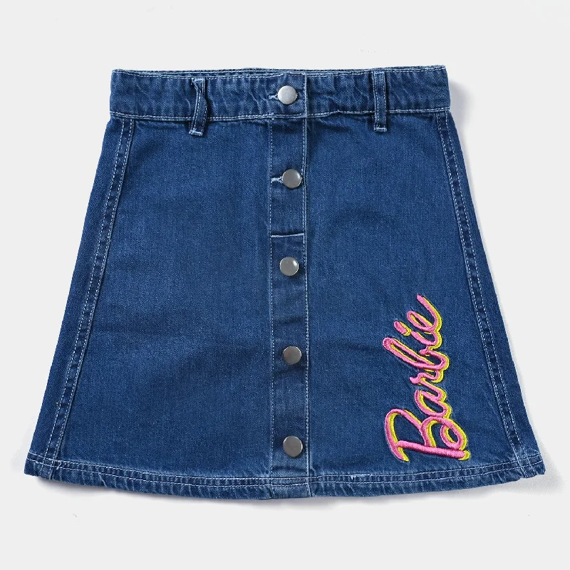 Girls Denim rigid Skirt-Blue Denim Skirt Glam