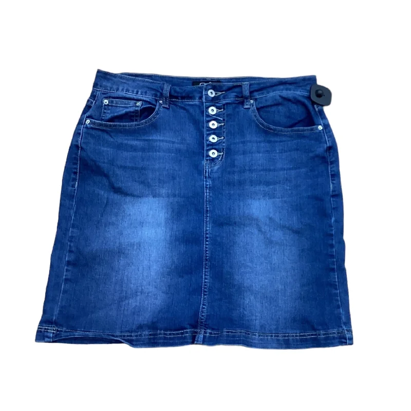 Skirt Designer By Earl Jean In Blue Denim, Size: 10 Slim Denim Skirt