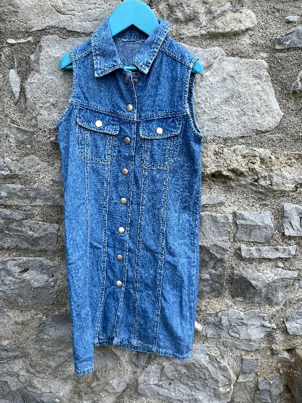 90s denim pinafore  10y (140cm) Wide Leg Denim Skirt