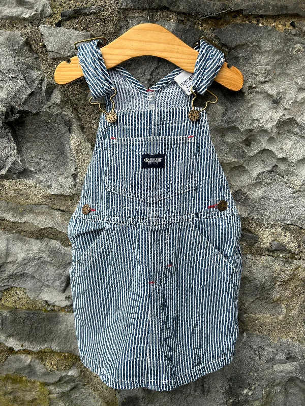 90s navy stripy denim pinafore  18-24m (86-92cm) Denim Skirt Fashion