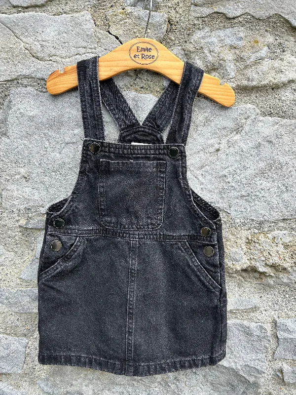 Charcoal denim pinafore 18-24m (86-92cm) Pencil Denim Skirt