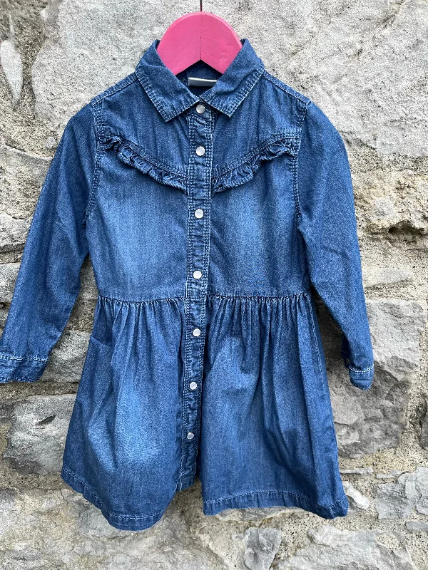 Navy denim dress   2-3y (92-98cm) Button-front Denim Skirt