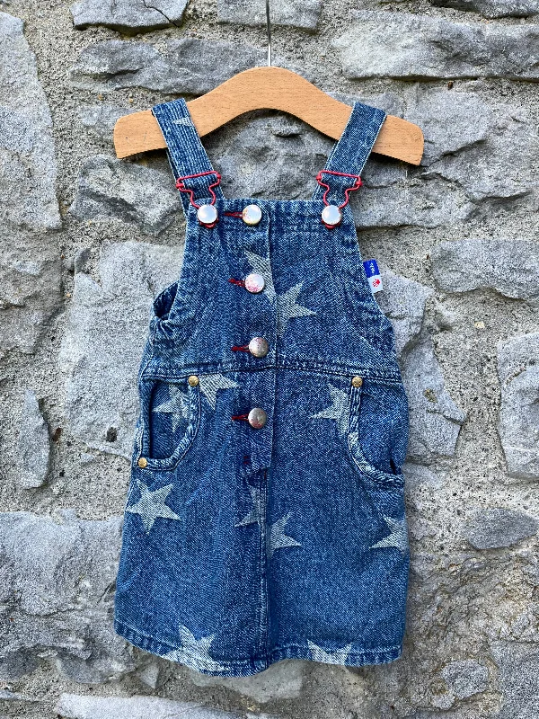 Star denim pinafore  12m (80cm) Comfortable Denim Skirt