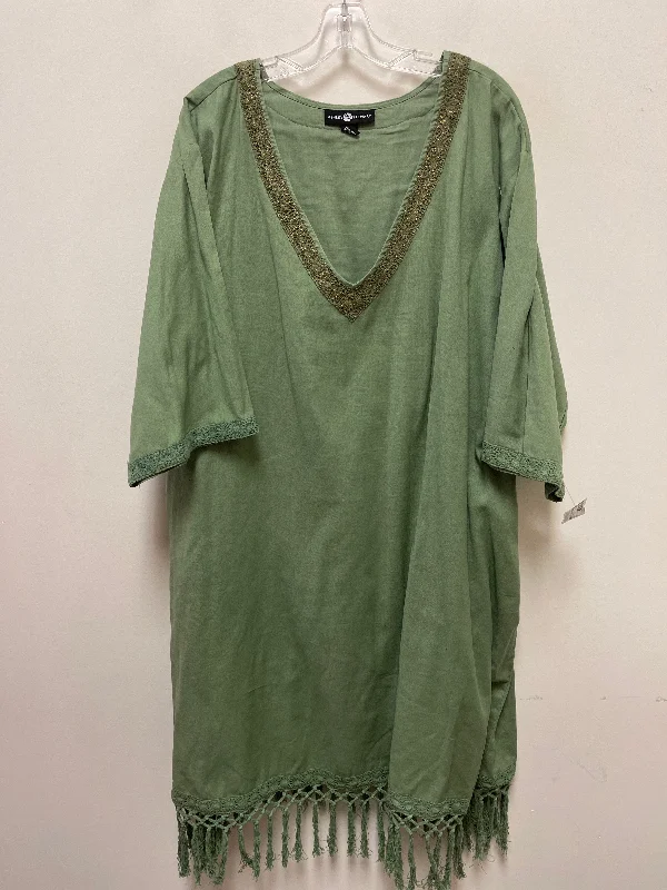 Dress Casual Midi By Ashley Stewart In Green, Size: 2x Soft Denim Midi