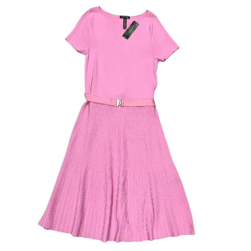 Dress Casual Midi By Lauren By Ralph Lauren In Pink, Size: 2x Cozy Midi Dress