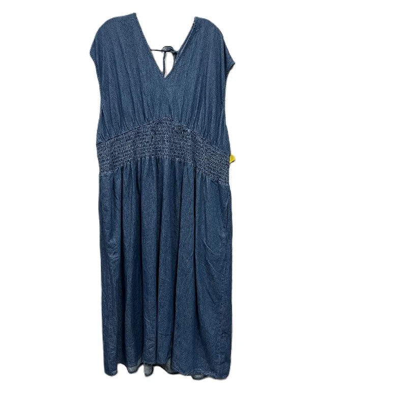 Dress Casual Midi By Old Navy In Blue Denim, Size: 1x Classic A-line Skirt