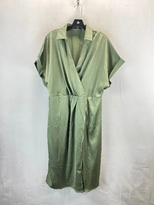 Dress Casual Midi By Shein In Green, Size: 3x Trendy Midi Look