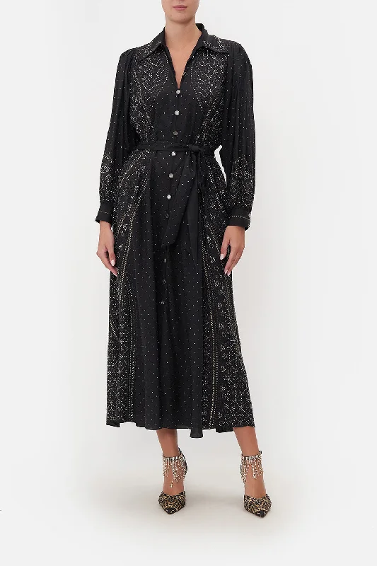 CURVED COLLAR SHIRT DRESS LUXE ESPIRITU Loose Shirt Dress