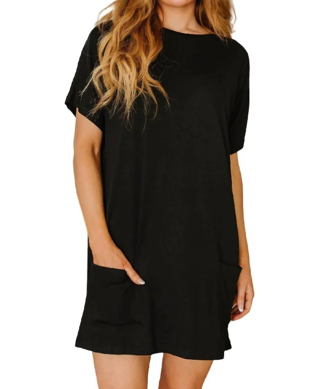 All Around Town T-Shirt Dress In Black Shirt Dress Look