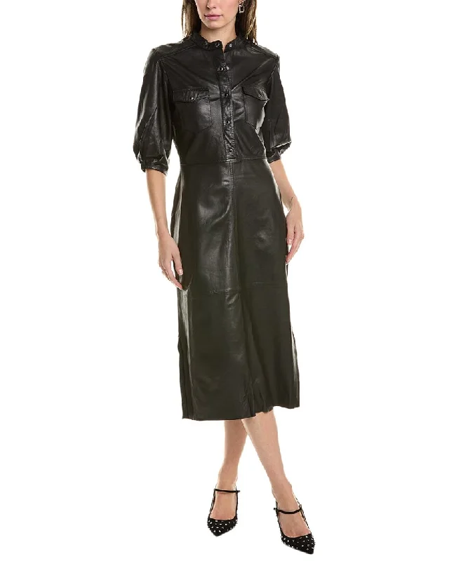 AllSaints Jackie Leather Shirtdress Shirt Dress Style