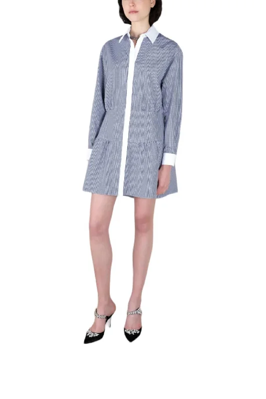 Charlotte Shirt Dress In Navy Fashion Shirt Dress