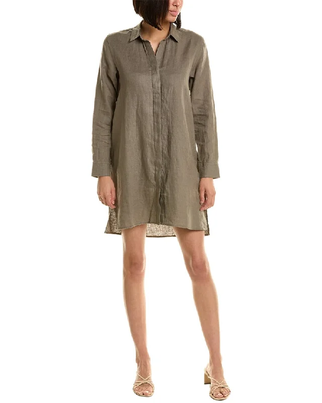 James Perse Linen Shirtdress Pleated Shirt Gown