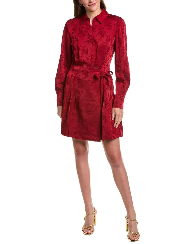 Jason Wu Pleated Jacquard Shirtdress Stylish Button Shirt