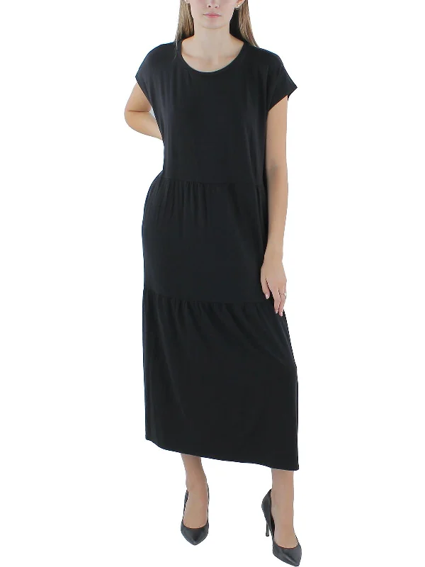 Womens Tencel T-Shirt Dress Trendy Shirt Dress